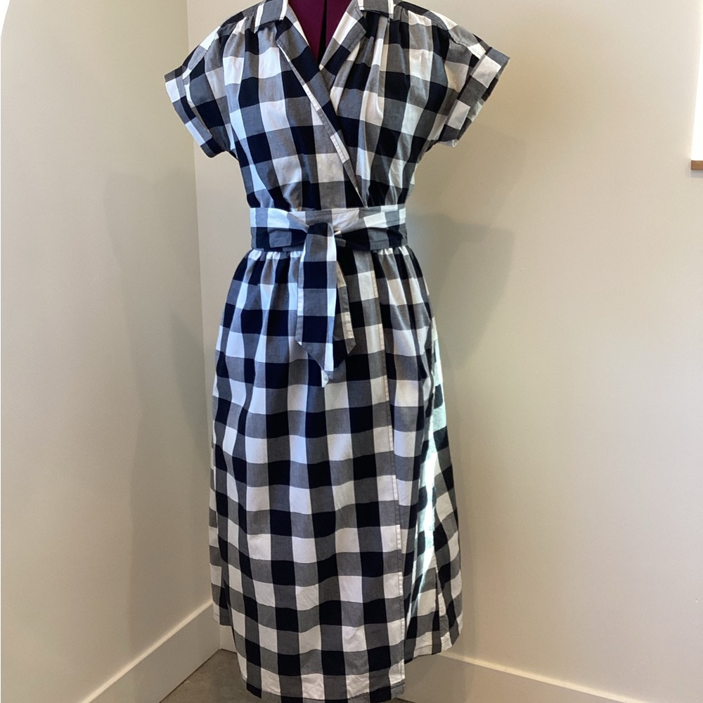 Amy Kuschel Roman Holiday Dress USA made designer midi wrap adjustable